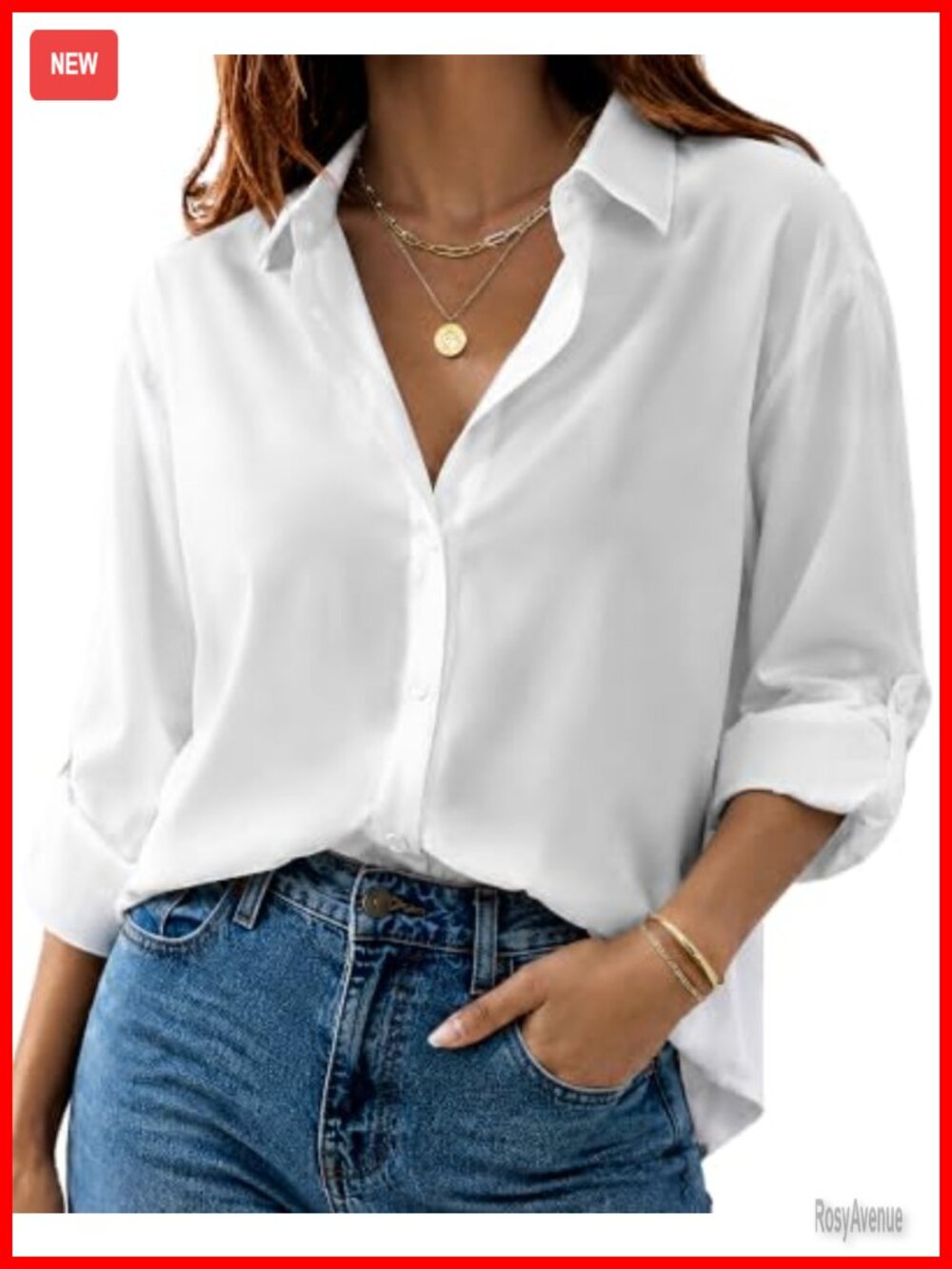 Women's Button Down Shirt Long Sleeve Business Casual Blouse